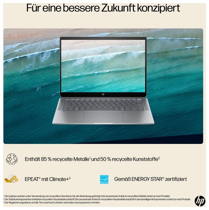 2K Ultra HD Notebook 35,6 cm (14 Zoll) 2240 x 1400 Pixel 1 TB SSD Windows 11 Home AMD Ryzen 9 max. 5 GHz  OmniBook Ultra 14-fd0094ng (Silber) 
