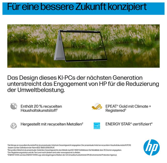 2K Ultra HD Notebook 40,6 cm (16 Zoll) 1920 x 1200 Pixel 1 TB SSD Windows 11 Home AMD Ryzen 5 max. 4,8 GHz  OmniBook X Flip 16-ar0556ng (Silber) 
