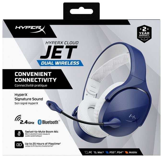 Over Ear Bluetooth Kopfhörer kabellos USB Typ-A  Cloud Jet Wireless Gaming-Headset (Blau) 