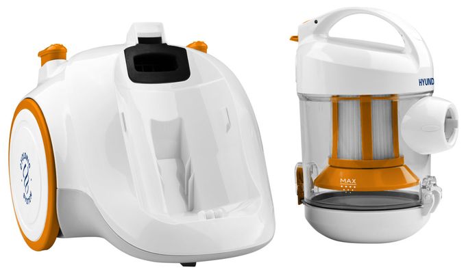 Bodenstaubsauger Beutellos 700 W HEPA  VC009 (Weiß, Orange) 