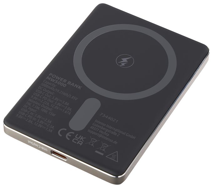 MW5000 Magnetische Powerbank 5000 mAh – MagSafe kompatibel, Wireless Charging 15W, USB-C PD 20W, Flach & Kompakt – Geprüft in Deutschland – Champagner 