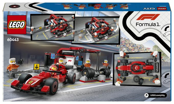 F1® Boxenstopp mit Boxencrew und Ferrari Flitzer 