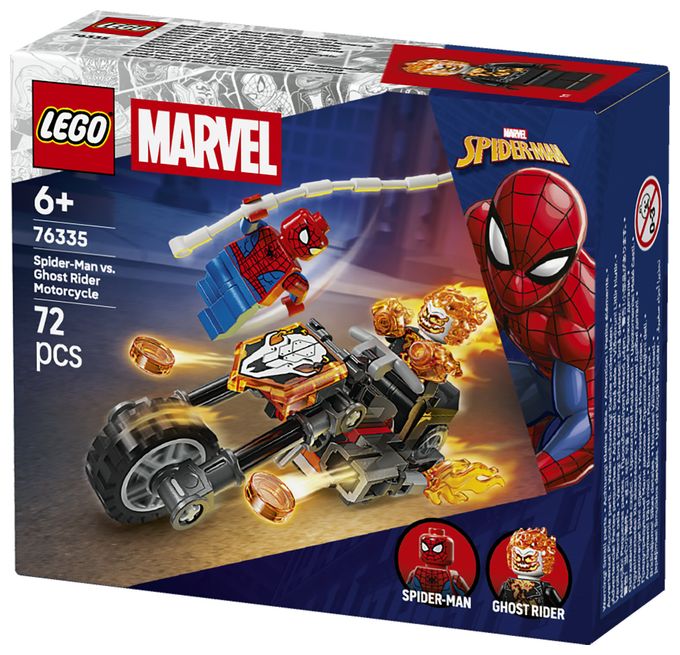 Spider-Man vs. Ghost Rider auf seinem Motorrad 