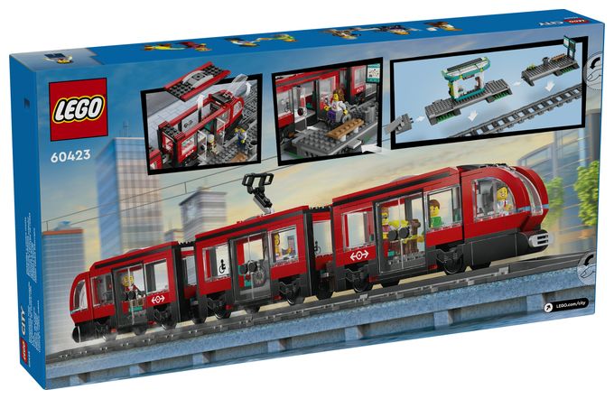 Straßenbahn mit Haltestelle 