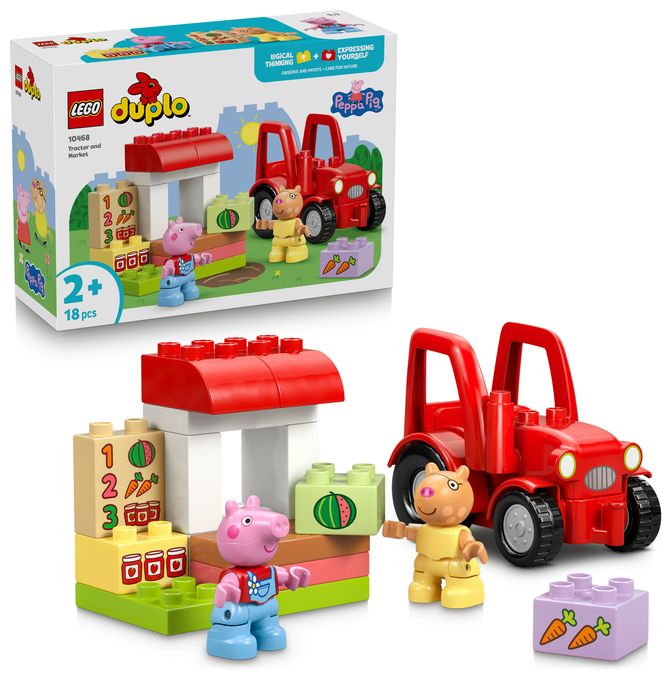Traktor und Marktstand 