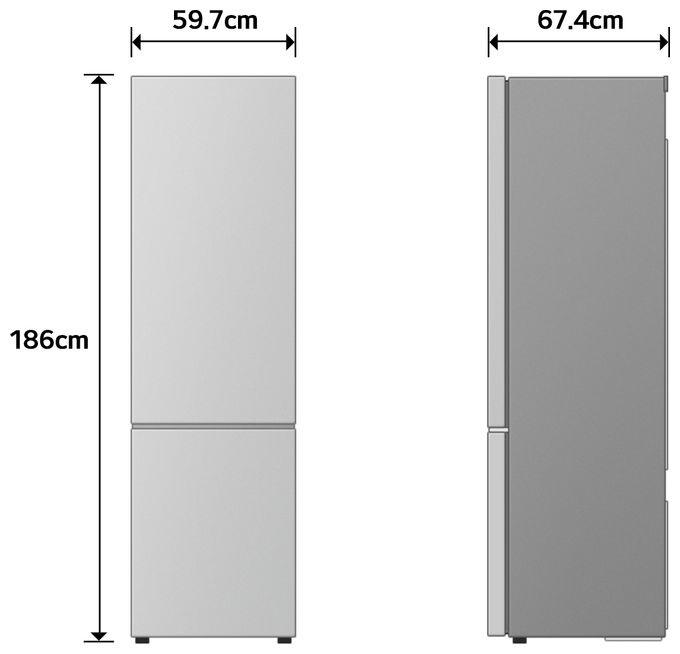 220 l / 113 l Kühl-Gefrierkombi freistehend NoFrost 169 kWh Jahr  GBBS514CPY (Silber) 
