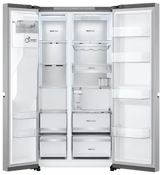 Side-by-Side Kühl-/ Gefrierkombination 404 l / 219 l 175 kWh NoFrost 1790 mm x 913 mm  GSLE91MBAB (Edelstahl) 