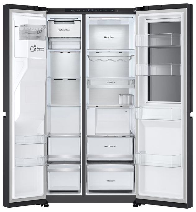 Side-by-Side Kühl-/ Gefrierkombination 407 l / 221 l 276 kWh NoFrost 1790 mm x 913 mm  GSXE90EVDD (Schwarz) 