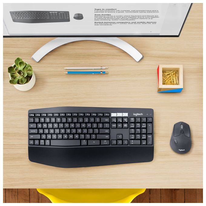 Universal Tastatur RF Wireless + Bluetooth 2.4 GHz  MK850 (Schwarz) 