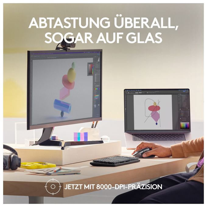 8000 DPI Büro Maus Laser  MX Master 3S for Mac (Grau) 