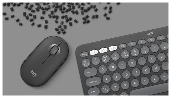 Universal Tastatur RF Wireless + Bluetooth  Pebble 2 Combo (Graphit) 