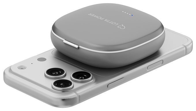 4000 mAh Powerbank USB Typ-C Kabelloses Laden  Schminkspiegel mit (Grau) 