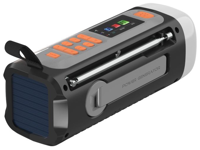 Bluetooth DAB, DAB+, FM Radio Tragbar IPX3  RESQ200 Kurbelradio (Schwarz) 