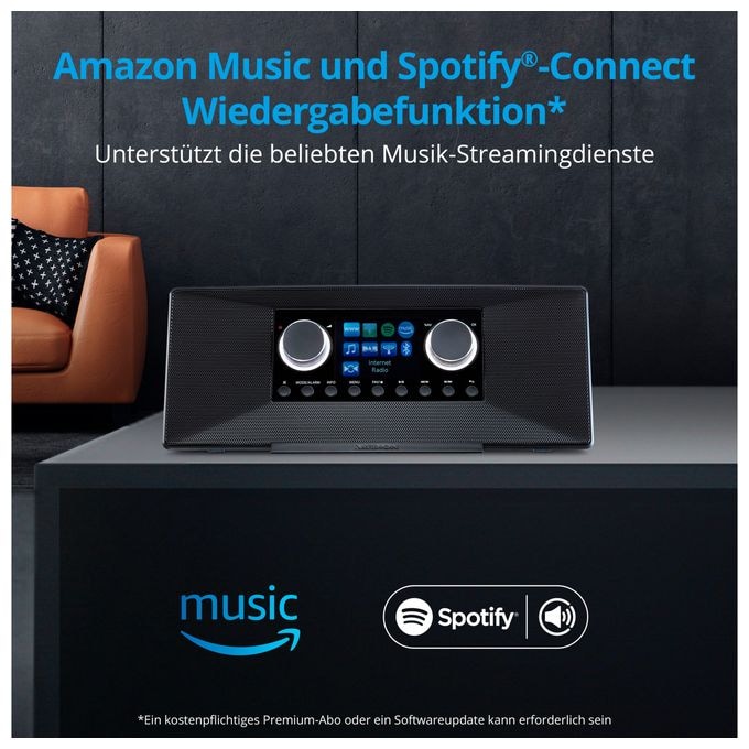 Bluetooth AM, DAB+, FM, MW Radio Internet  Life P85333 (Schwarz) 