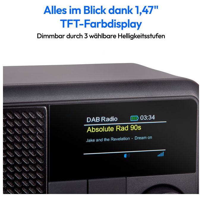 Bluetooth DAB+, UKW Radio Tragbar IPX1  Life S66822 (Schwarz) 