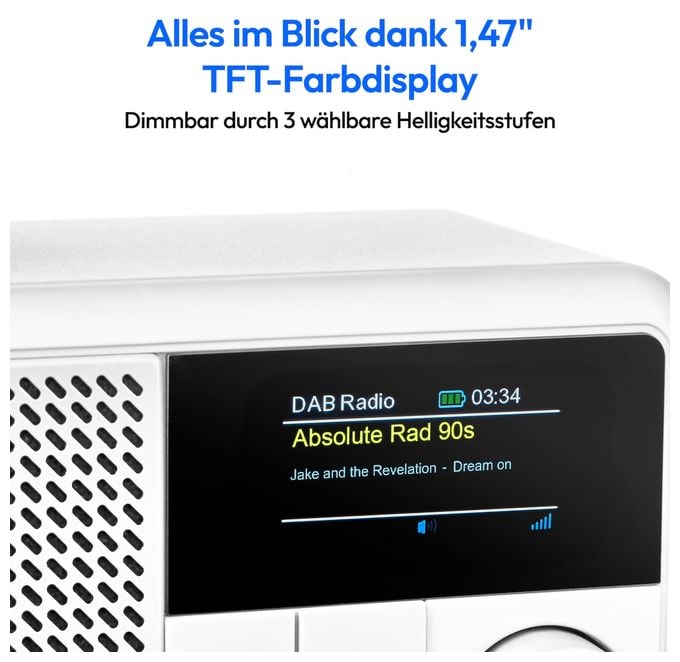 Bluetooth DAB+, UKW Radio Tragbar IPX1  Life S66822 (Weiß) 