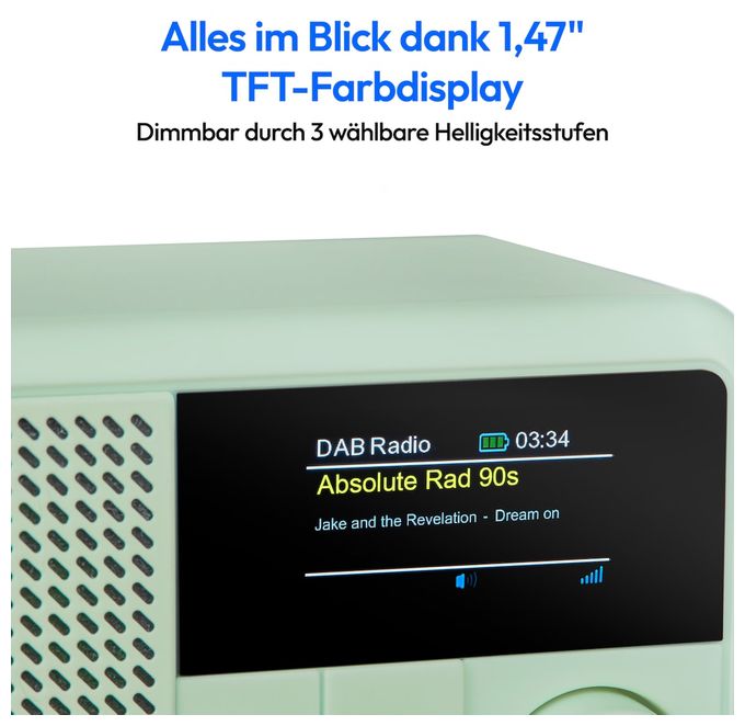 Bluetooth DAB+, UKW Radio Tragbar IPX1  Life S66822 (Grün) 