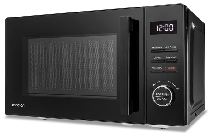 Freistehende Mikrowelle 800 W Größe: klein 5 Stufen Grill  MD12021 (Schwarz) 