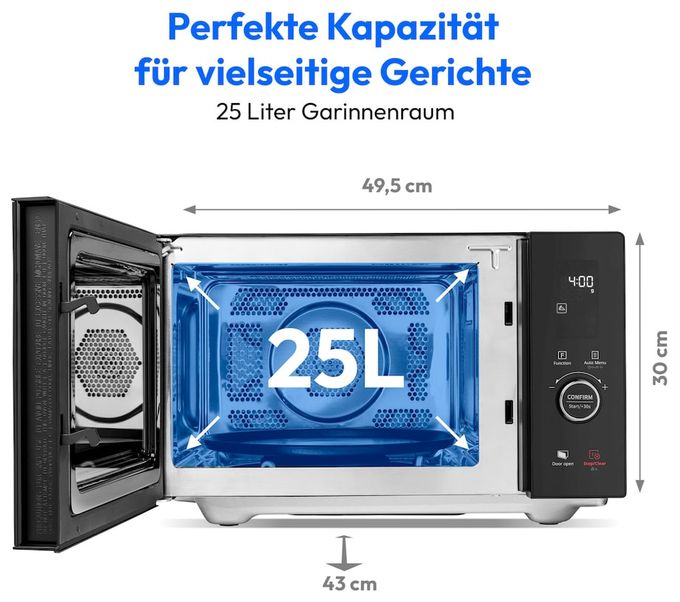 Freistehende Mikrowelle 900 W Größe: mittel 10 Stufen Grill  MD12041 (Schwarz) 