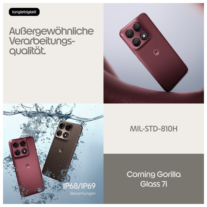 256 GB 5G Smartphone 17,2 cm (6.78") Android 50 MP Dreifach Kamera Dual Sim WiFi 6E (PANTONE Zinfandel) edge 70 Pro 