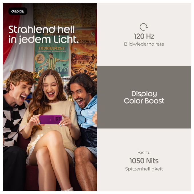 128 GB 5G Smartphone 16,9 cm (6.67 Zoll) Android 108 MP Dual Kamera Dual Sim WiFi 5 (PANTONE Fuchsia Red) Moto G47 