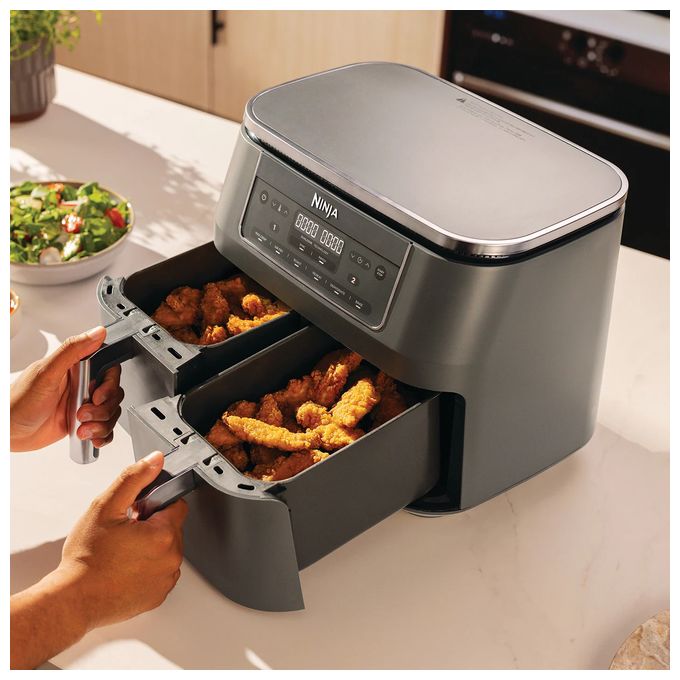 Doppel Heißluftfritteuse 7,6 l 2400 W  DZ300EU (Grau) 