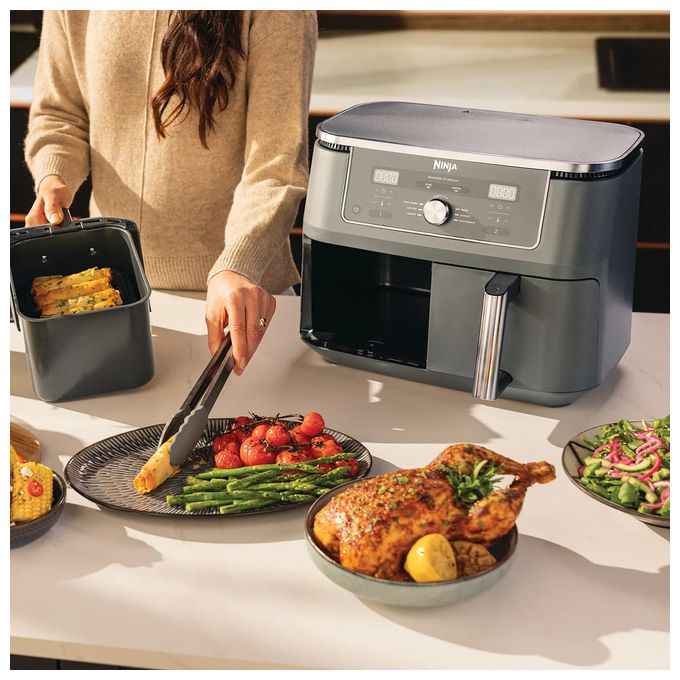 Doppel Heißluftfritteuse 9,5 l 2470 W  DZ400EU (Grau) 