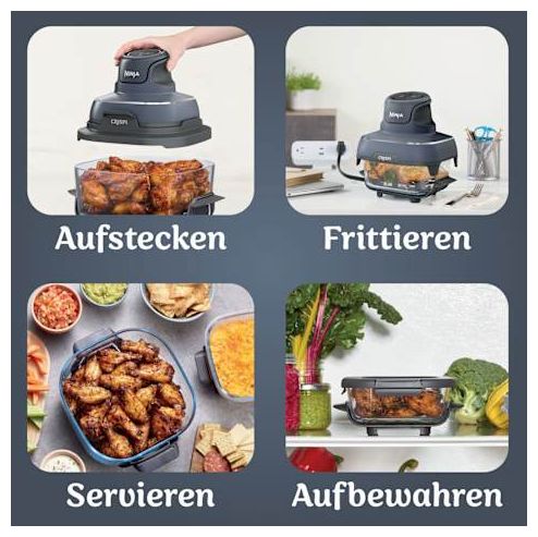 Heißluftfritteuse 3,8 l 1700 W (Blau, Grau, Transparent) FN101EU Crispi 
