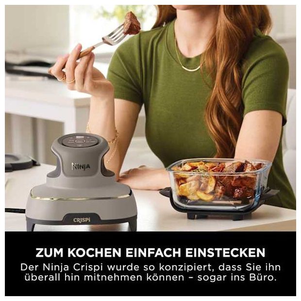 Heißluftfritteuse 3,8 l 1700 W (Grau, Steinfarbe, Transparent) FN101EU Crispi 