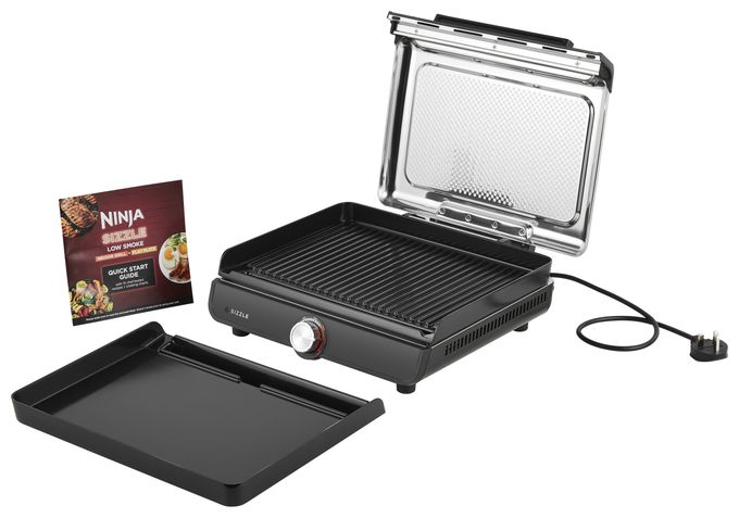 1 Zone(n) 1450 W mit 233 x 355 mm Fläche  GR101EU Sizzle Grillplatte + Plancha (Schwarz) 