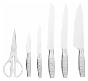 StaySharp Rostfreier Messerblock mit integriertem Schleifer 6-teiliges Set 