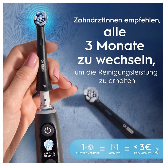 iO Ultimative Reinigung, Original Aufsteckbürsten, Schwarz, 2 Stück 