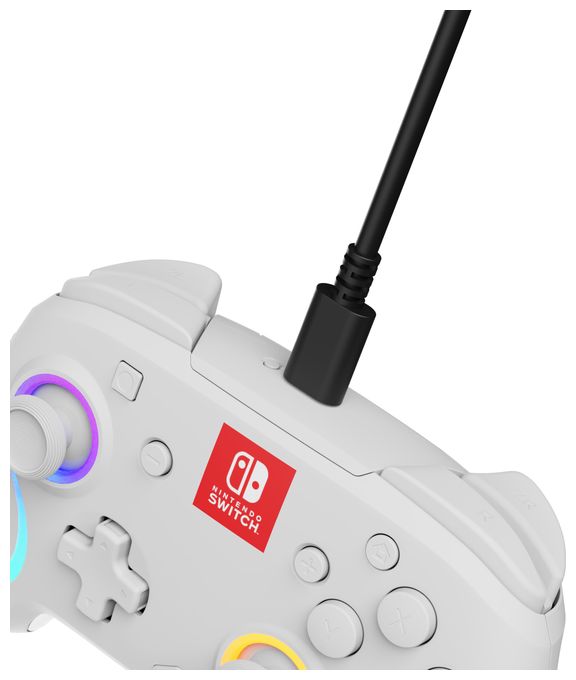 Analog / Digital Gamepad für Nintendo Switch, Nintendo Switch Lite, Nintendo Switch OLED  Afterglow Wave (Weiß) 