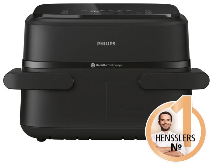 Doppel Heißluftfritteuse 7 l 2450 W  Series 1000 NA150/00 (Schwarz) 