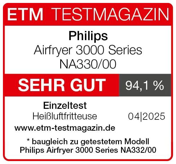 Heißluftfritteuse 6,2 l 1700 W  Series 3000 NA330/00 (Schwarz) 