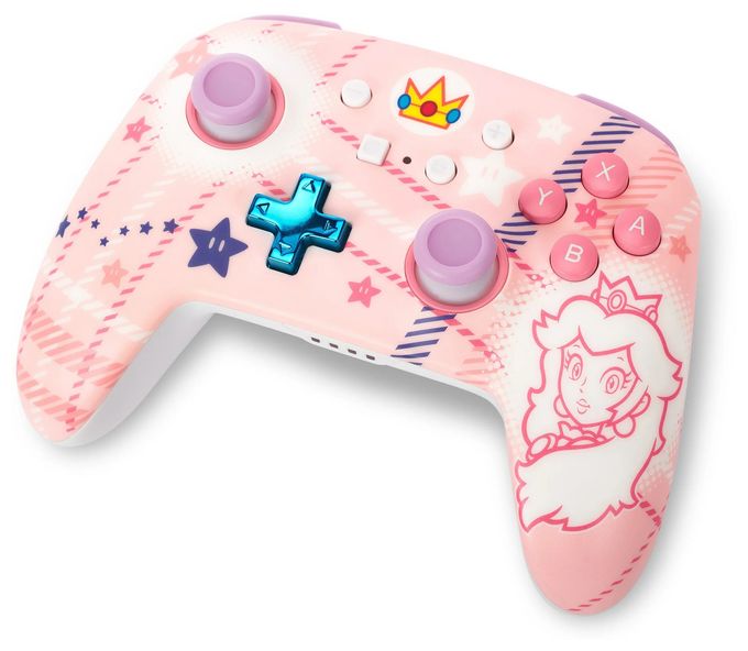 Gamepad für Nintendo Switch, Nintendo Switch Lite, Nintendo Switch OLED  Enhanced Wireless Controller Super Mario Princess Peach Plaid (Pink) 