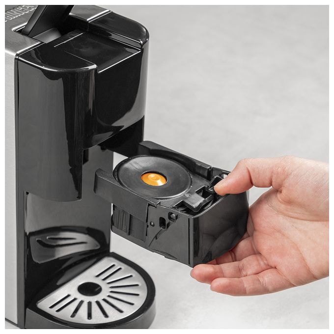 Kaffeekapsel, Kaffeepad, Gemahlener Kaffee Maschine  249450 (Schwarz, Edelstahl) 