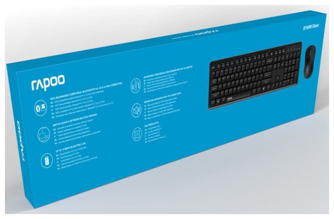 Büro Tastatur RF Wireless + Bluetooth 2.4 GHz  8150M (Schwarz) 