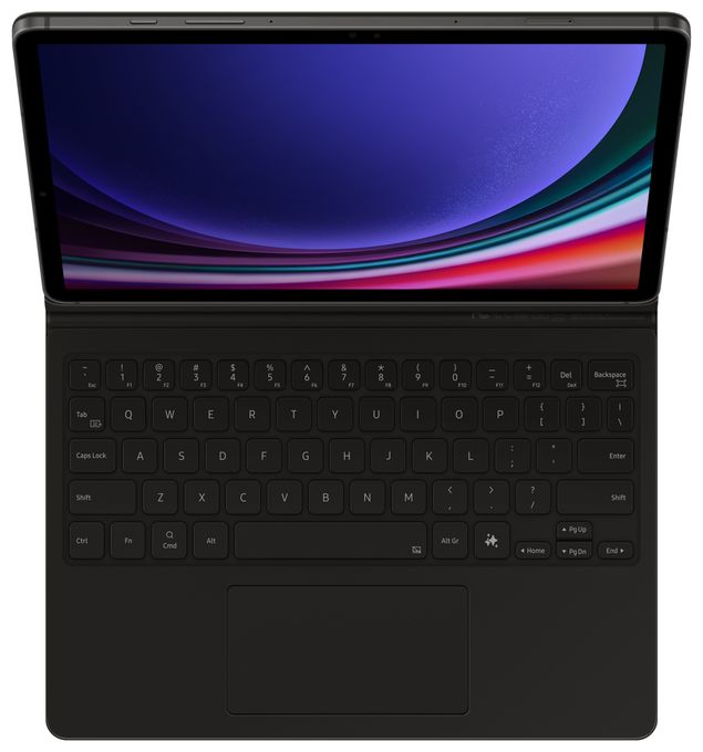 für Samsung Galaxy Tab S9, Galaxy Tab S9 FE bis 27,9 cm (11") Kratzresistent  Book Cover Keyboard EF-DX725 f (Schwarz) 