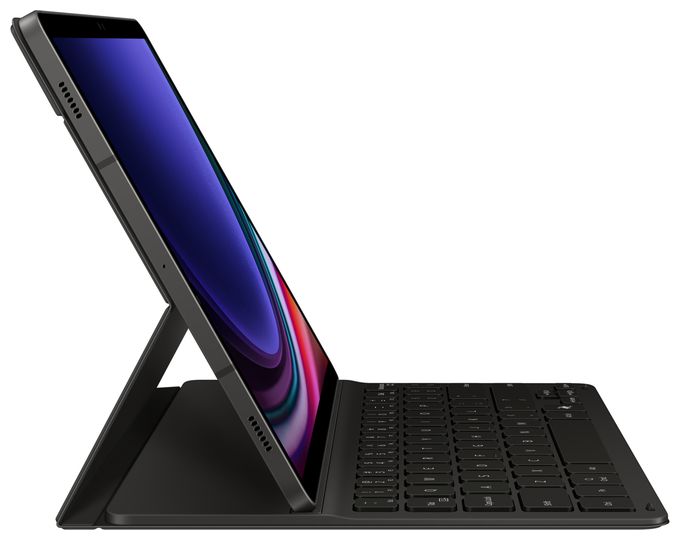 für Samsung Galaxy Tab S9, Galaxy Tab S9 FE bis 27,9 cm (11")  Book Cover Keyboard Slim EF-DX720 (Schwarz) 