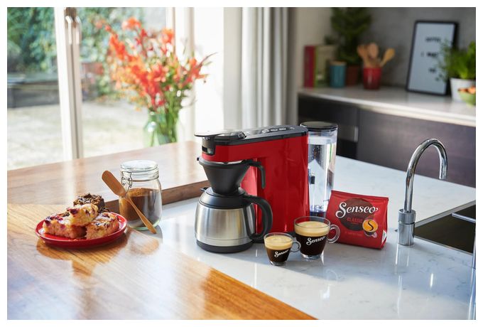 Kaffeepad, Gemahlener Kaffee Maschine  HD6592/84 Senseo Switch (Schwarz, Rot) 