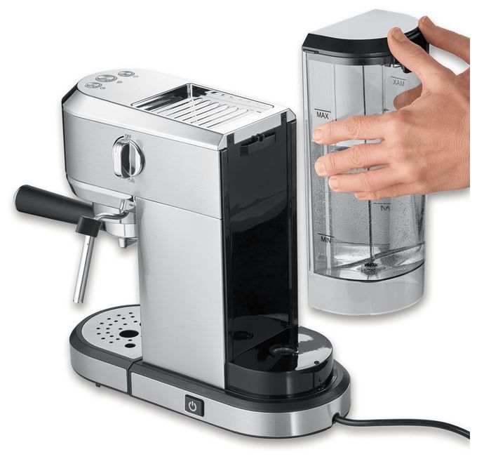 Siebträger Kaffeemaschine 20 bar 1350 W (Schwarz, Gebürsteter Stahl, Chrom) KA5997 Newspresa 