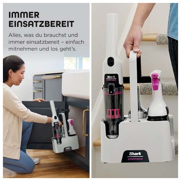 Handstaubsauger Beutellos (Schwarz, Pink, Weiß) HX100EUT StainForce 