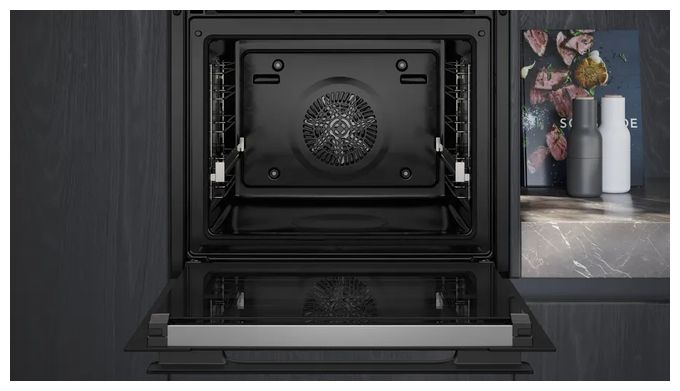 Einbaubackofen groß AutoClean (Edelstahl, Schwarz) iQ700 HB978GMB1 