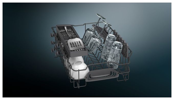 45 cm Geschirrspüler vollintegriert (ohne Front) Leise 9 Maßgedecke aquaStop Funktion iQ100 SR61IX05KE 