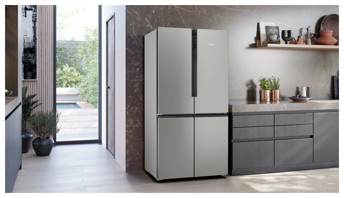 Side-by-Side Kühl-/ Gefrierkombination French Door 405 l / 200 l 333 kWh NoFrost 1830 mm x 910 mm  iQ300 KF96NVPEA (Silber) 