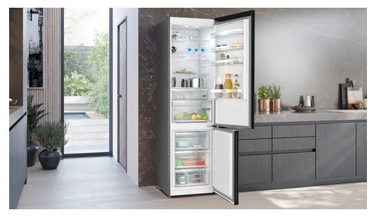 260 l / 103 l Kühl-Gefrierkombi freistehend NoFrost 162 kWh Jahr  iQ300 KG39NXXCF (Schwarz) 