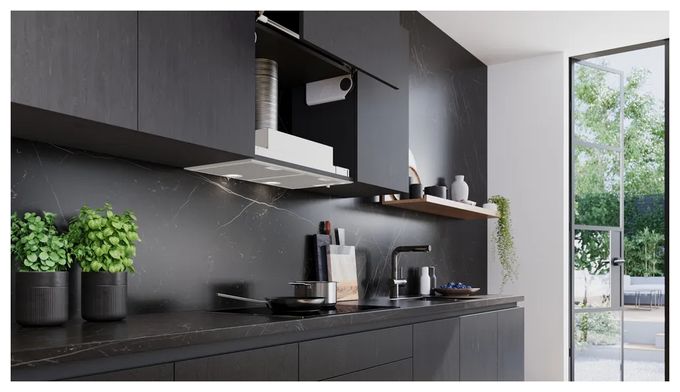 Abluft/Umluft Dunstabzugshaube/Esse Einbau 73 cm (Metallisch, Silber) iQ300 LB75566 Lüfterbaustein 