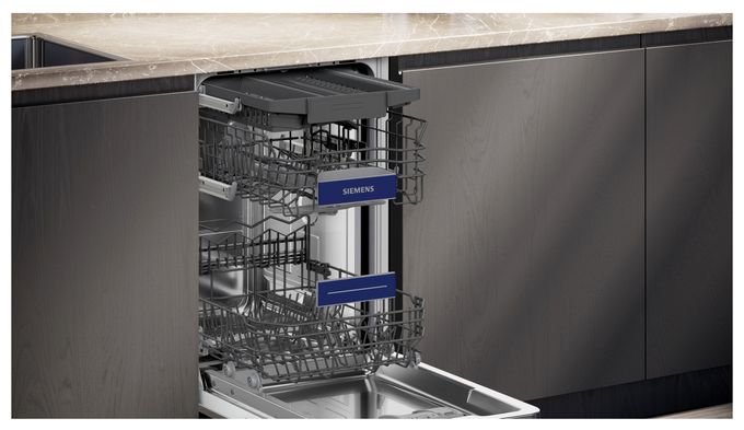 45 cm Geschirrspüler unterbaufähig Leise 10 Maßgedecke aquaStop Funktion Wärmetauscher iQ300 SR43ES25ME 