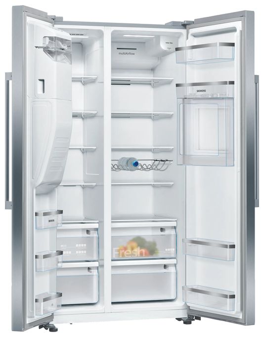 Side-by-Side Kühl-/ Gefrierkombination 369 l / 191 l 258 kWh NoFrost 1787 mm x 908 mm  iQ500 KA93GAIDP (Grau) 